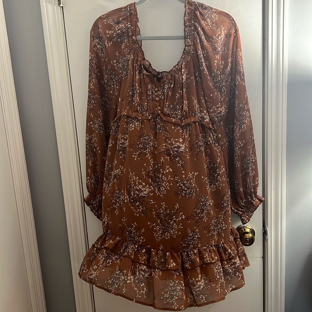 Boho style brown dress